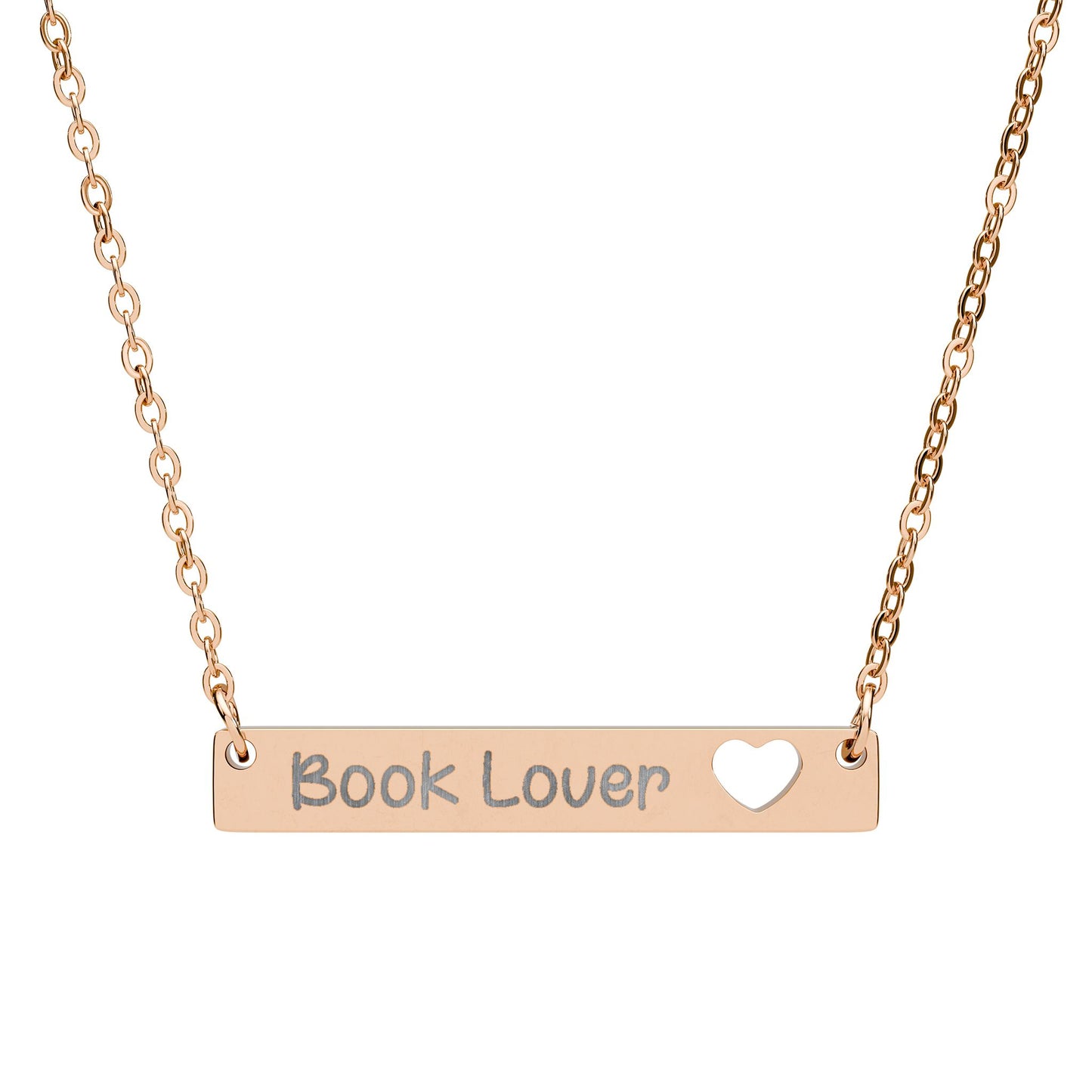 Book Lover Engraved Necklace