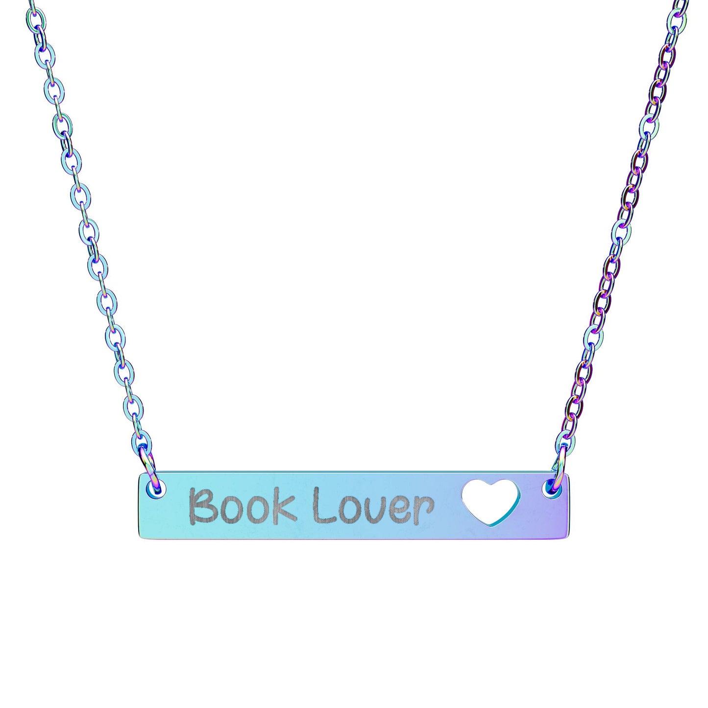 Book Lover Engraved Necklace