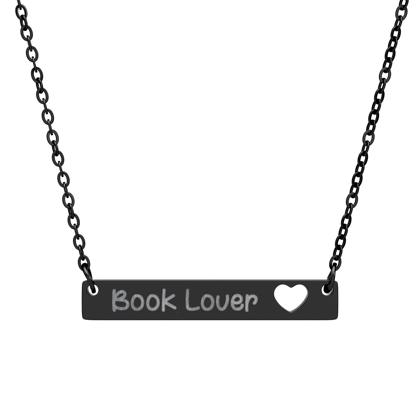 Book Lover Engraved Necklace