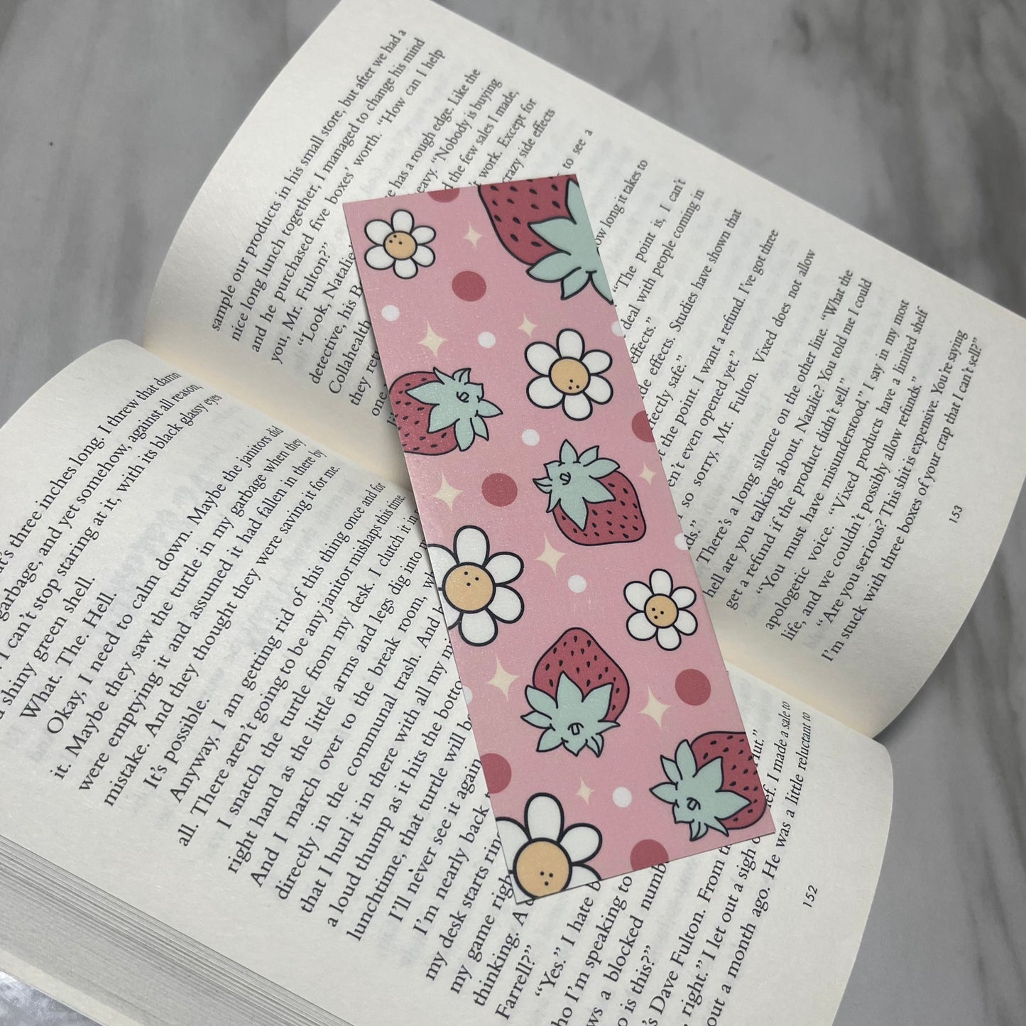 Strawberries & Daisies Bookmark